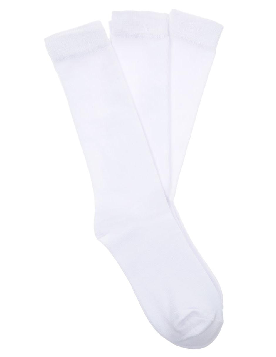 Calcetín Punto Blanco de algodón para niña 3 pares Calcetín Punto Blanco de algodón para niña 3 pares