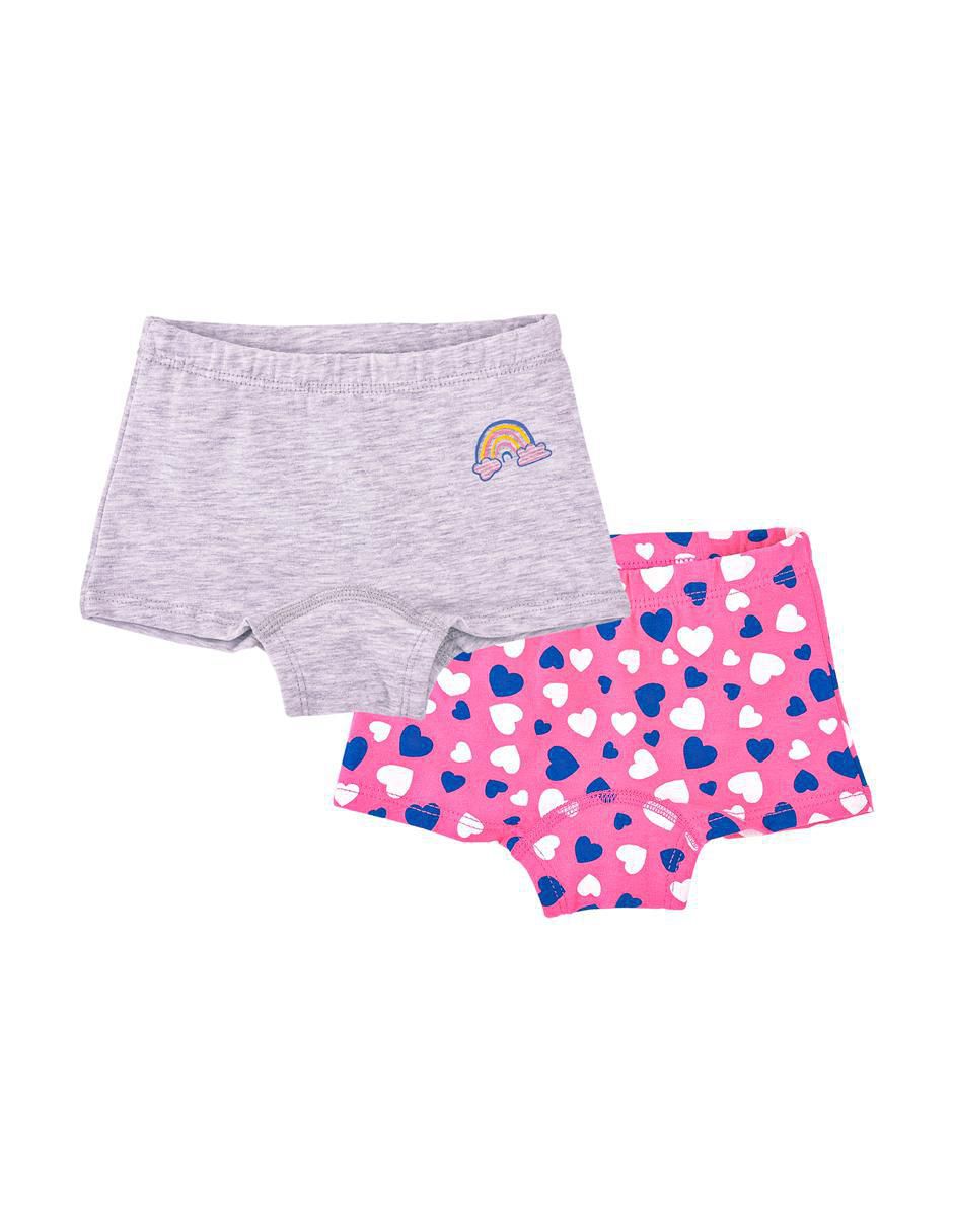 Set bóxer de algodón para niña