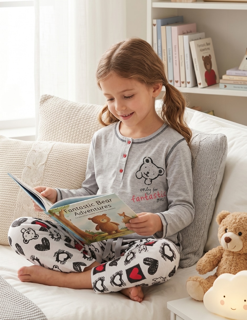 Conjunto pijama whispers oso para niña
