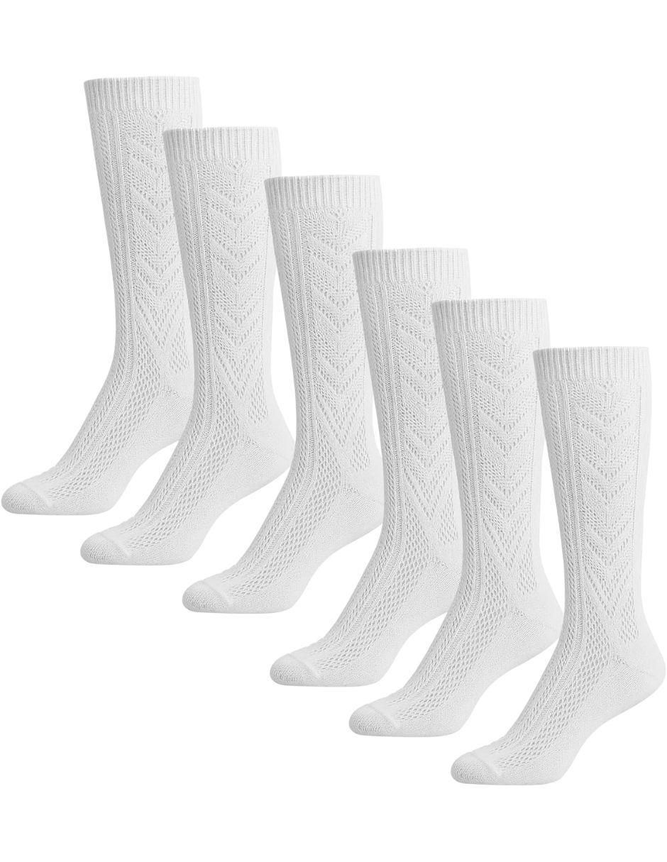 Set calceta de algodón para niña 6 pares