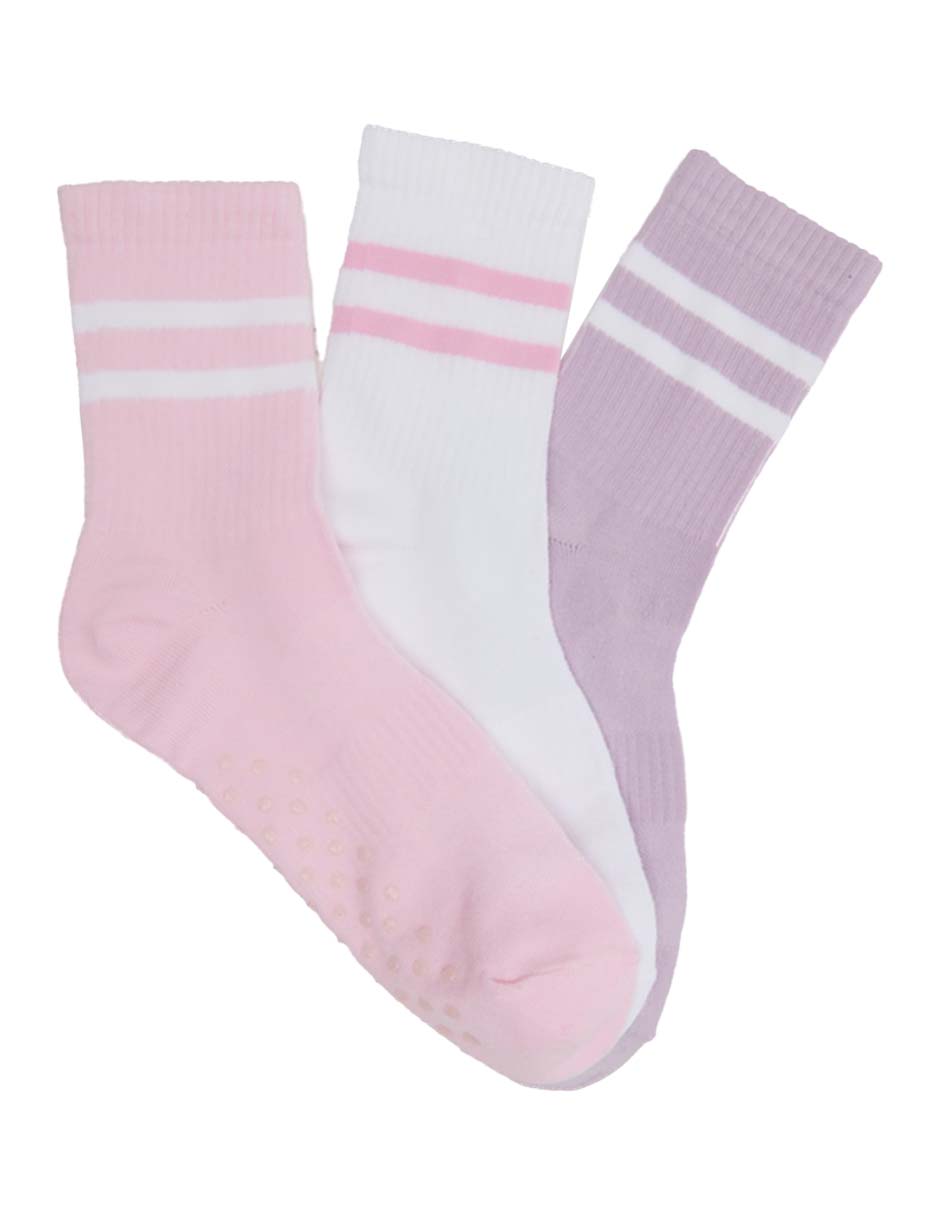 Set calceta antiderrapante de algodón para niña 3 pares 6