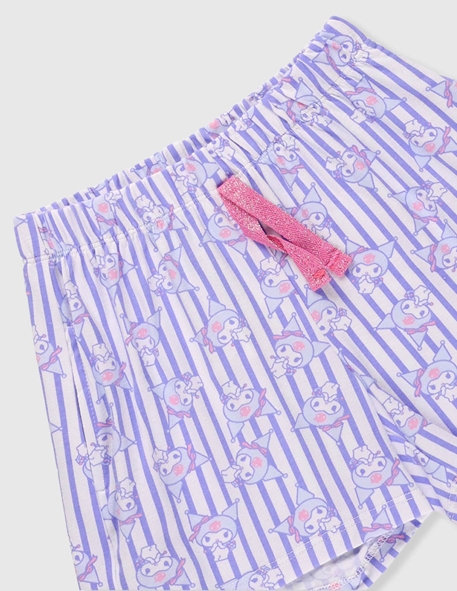 Conjunto pijama Hello Kitty Kuromi Smile para niña