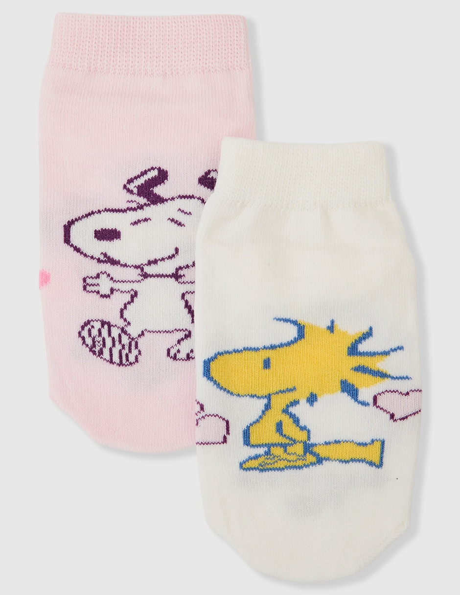 Set de tin Peanuts Baby Creysi Snoopy y Woodstock de algodón para niña 2 pares