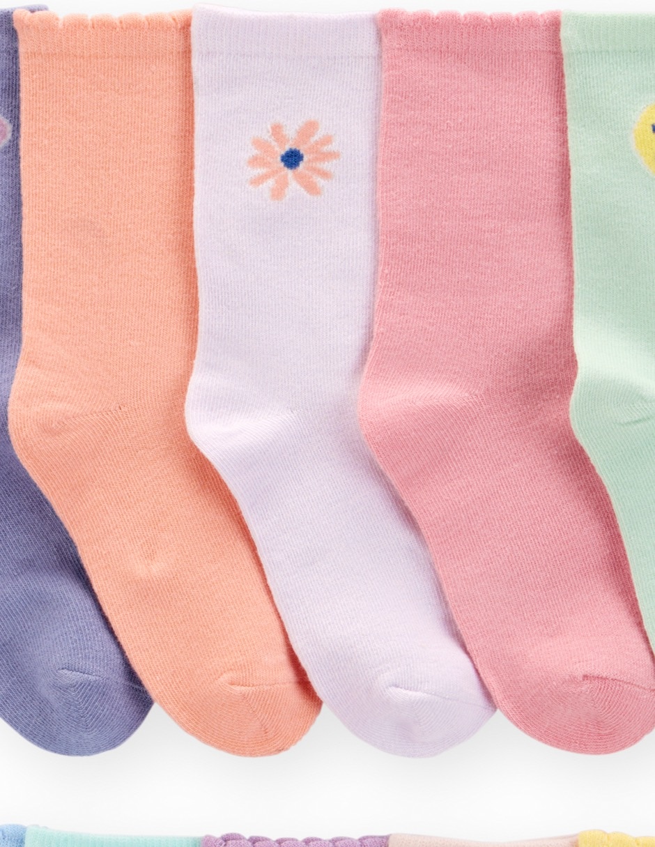 Set de calceta Carter's de algodón para niña 10 pares