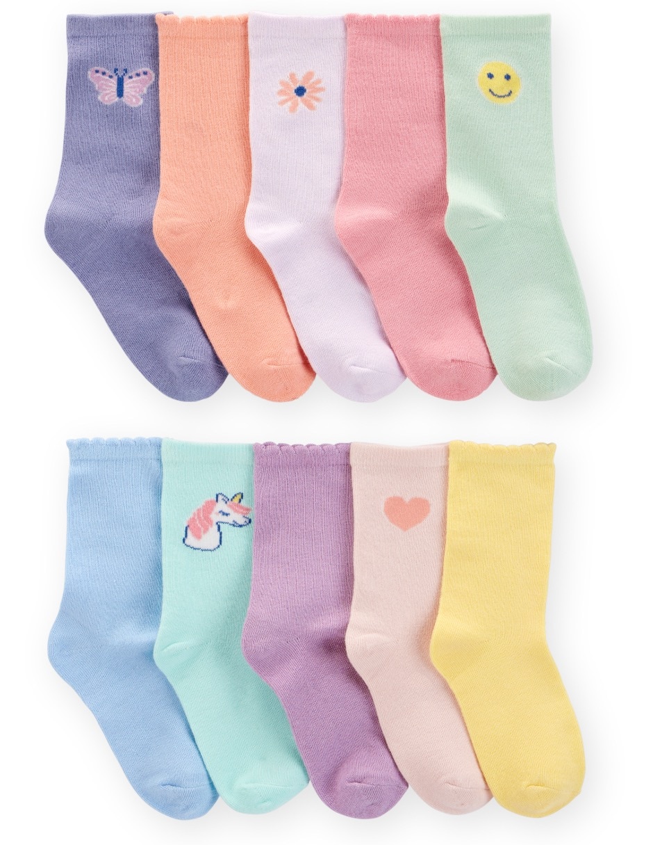 Set de calceta Carter's de algodón para niña 10 pares