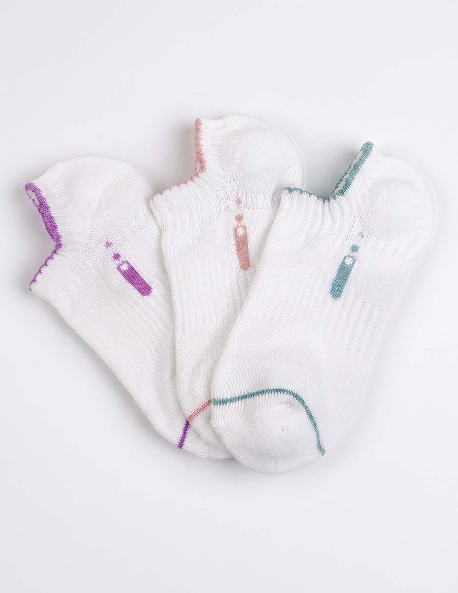 Set de tín punto blanco de algodón para niña 3 pares Set de tín punto blanco de algodón para niña 3 pares