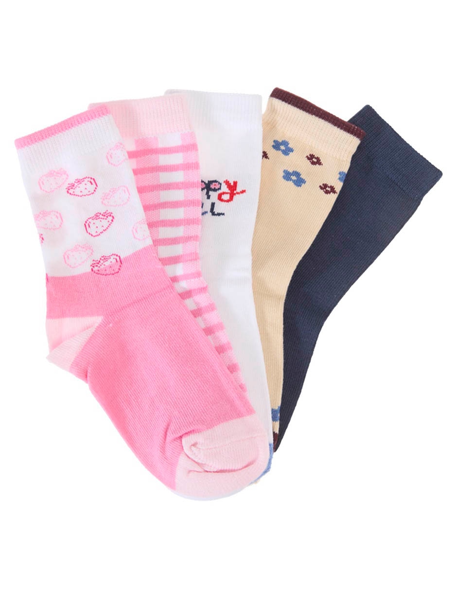 Set de calcetín de algodón para niña 5 pares