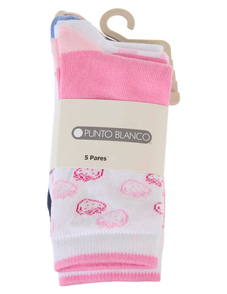 Set calcetín Punto Blanco de algodón para niña 5 pares