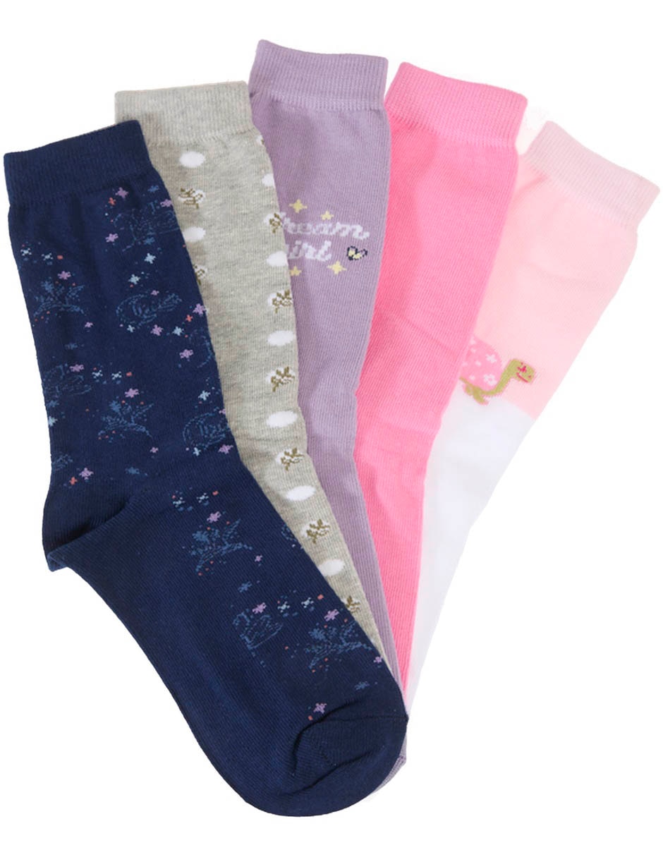 Set de calcetín de algodón para niña 5 piezas
