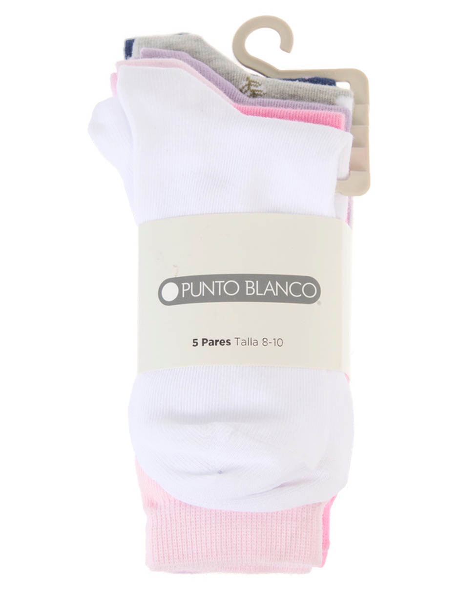 Set de calcetín Punto Blanco de algodón para niña 5 piezas