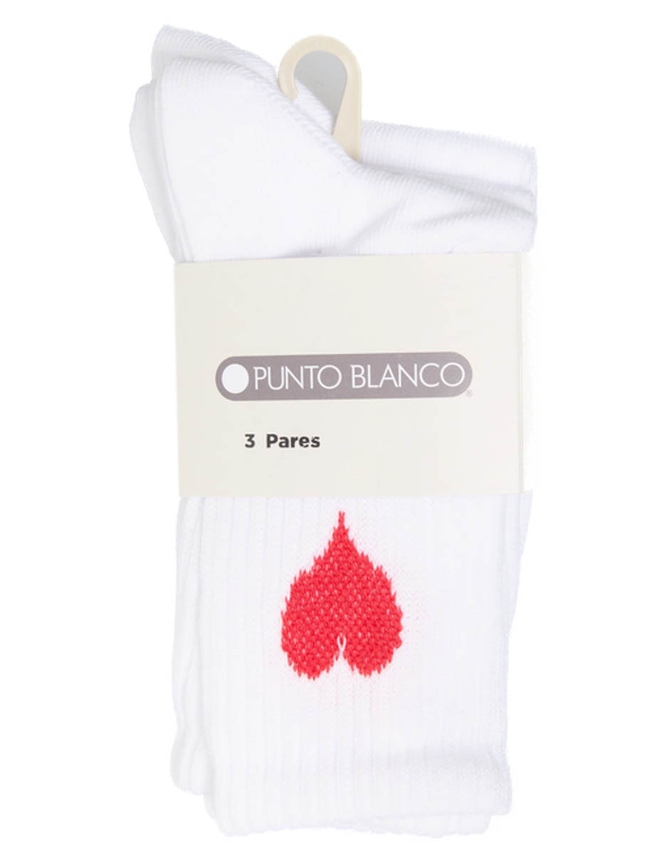 Set De Calceta Punto Blanco De Algodón Para Niña 3 Pares 2