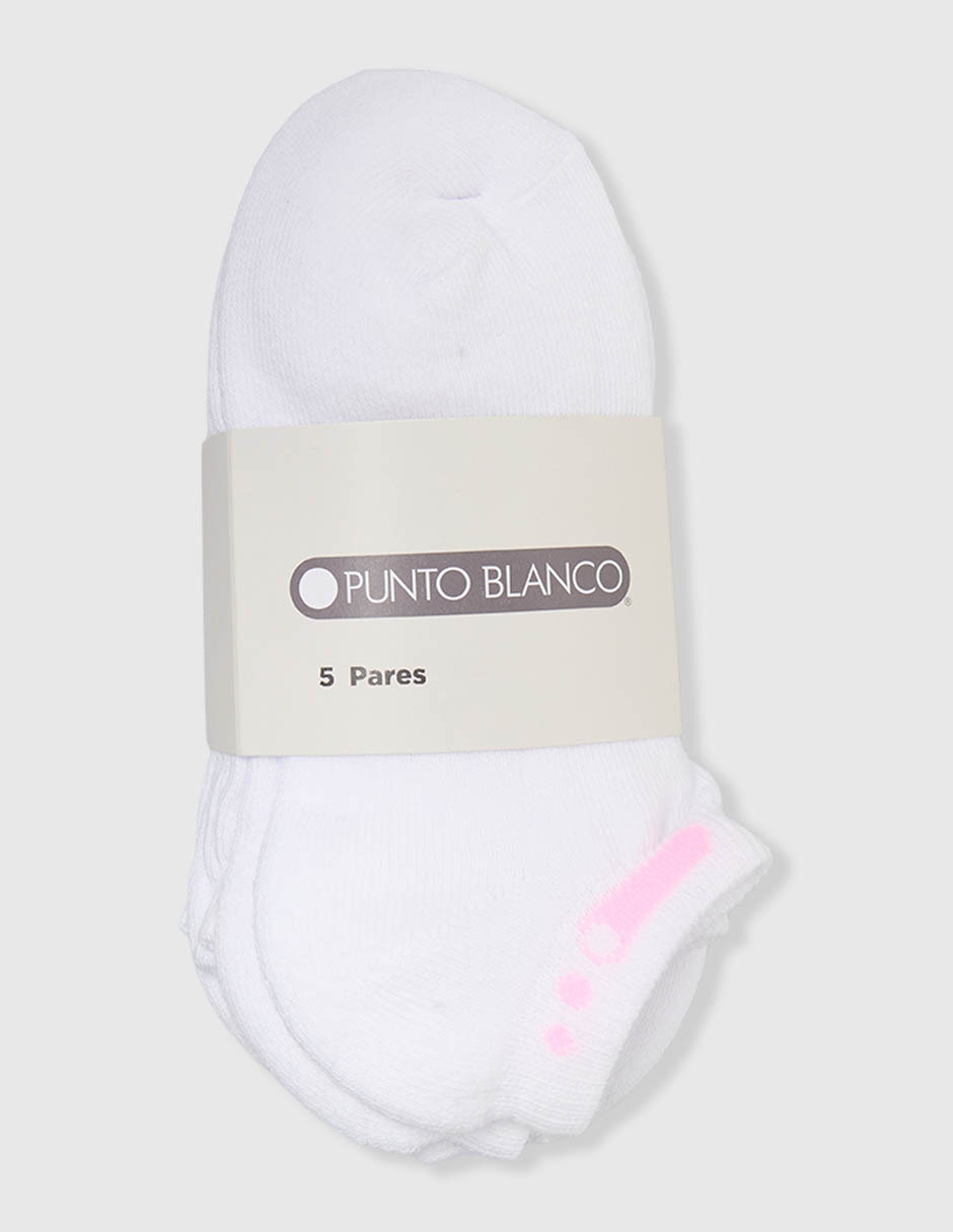 Set de tin Punto Blanco de algodón para niña 5 pares