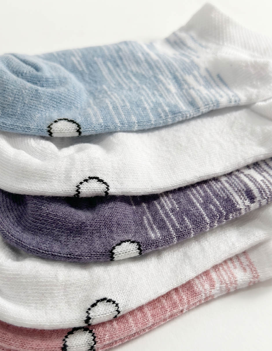 Set de tin punto blanco de algodón para niña 5 pares 2