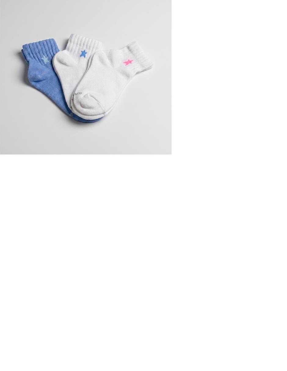 Set de tín punto blanco de algodón para niña 3 pares Set de tín punto blanco de algodón para niña 3 pares