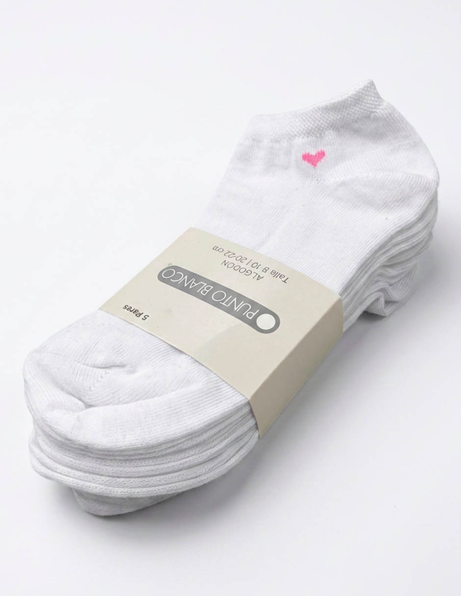 Set de tin punto blanco de algodón para niña 5 pares 4