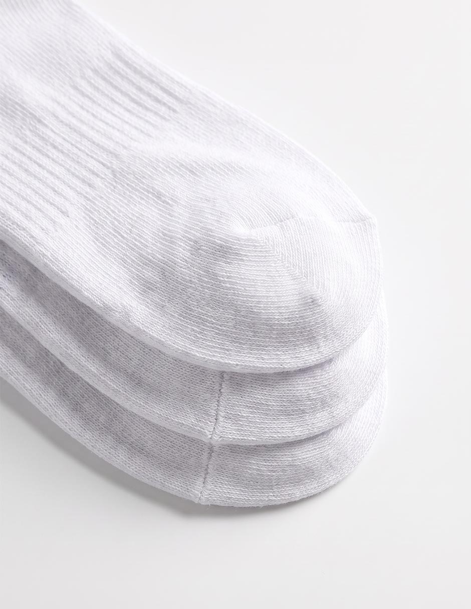 Set calceta punto blanco de algodón para niña 3 pares 3