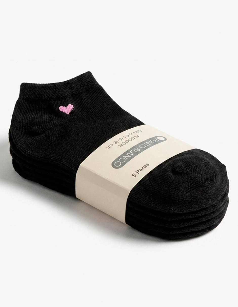 Set de tin Punto Blanco de algodón para niña 5 pares 2